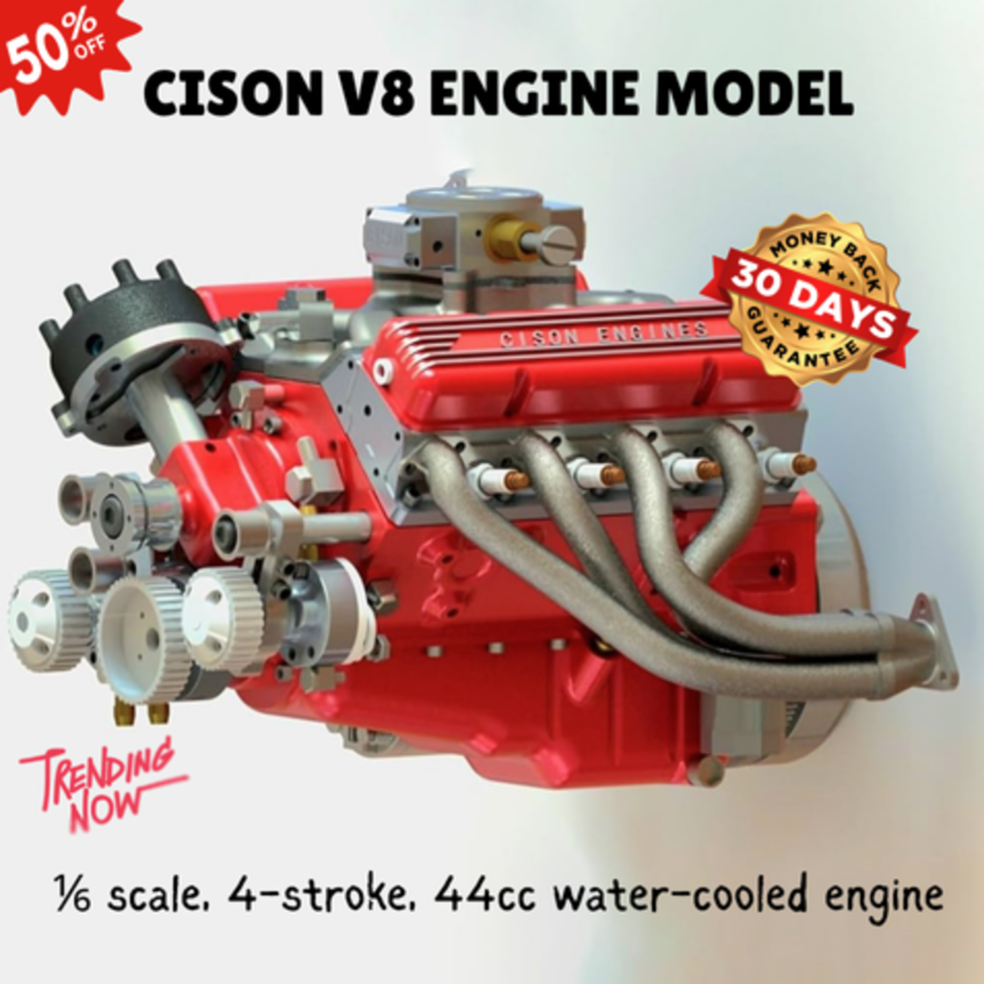 🔥BLACK FRIDAY BLOWOUT: Save 49%-Gasoline OHV V8 Small-block Engine Model Kits